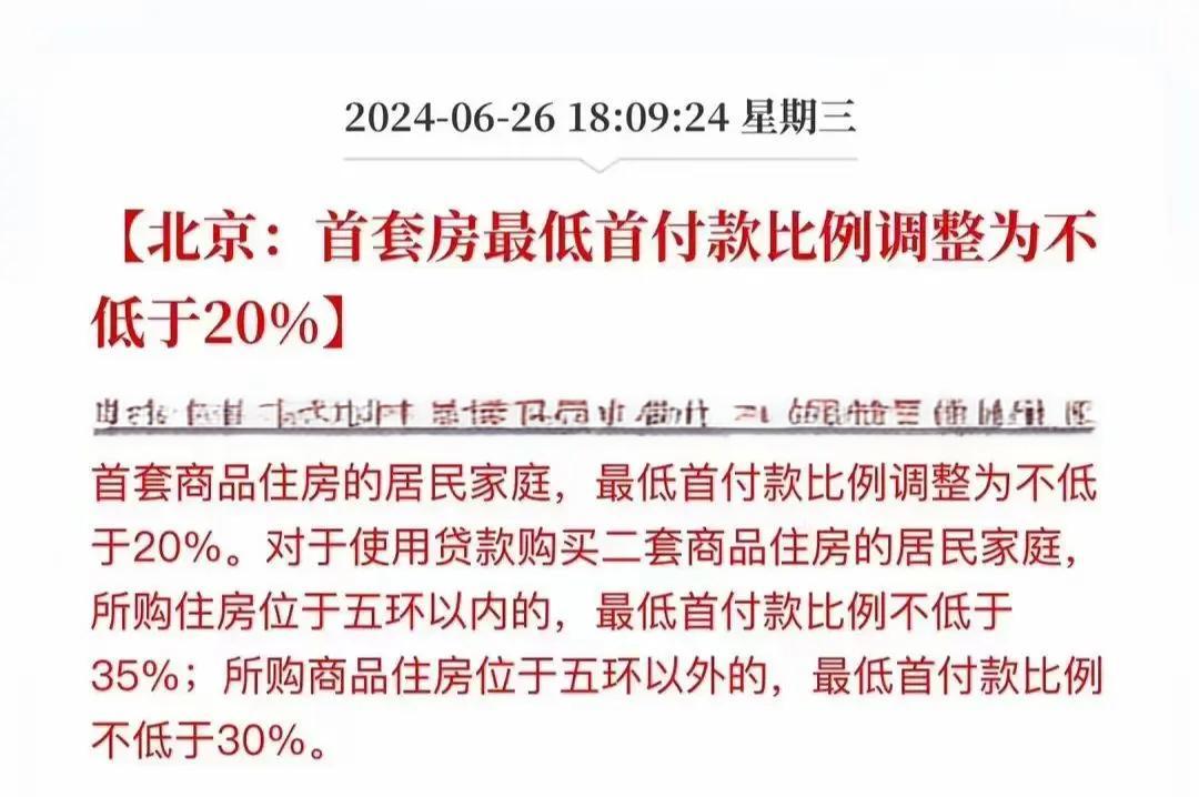 现在北京房子首付比例是多少是不是30