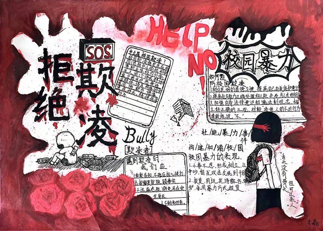 小学生六年级防校园欺凌手抄报小学六年级手抄报