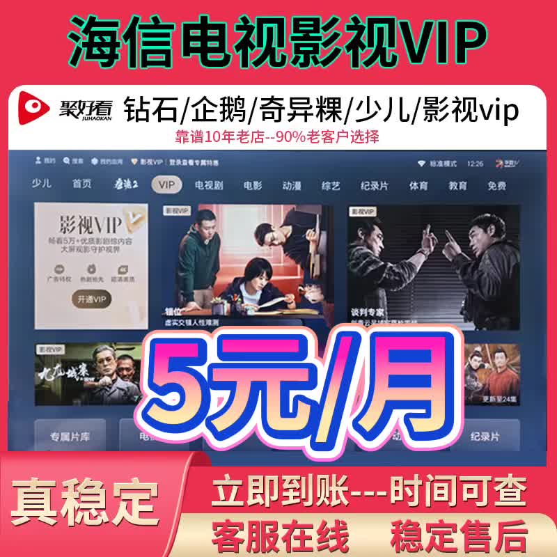 海信聚好看影视vip和奇异果vip有什么不同