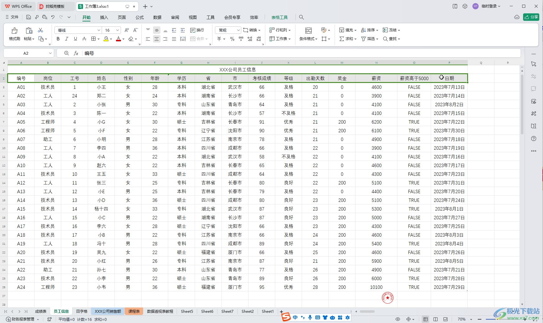 Excel/WPS中如何实现按职务高低排序?