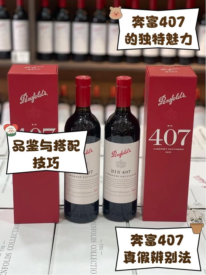 葡萄酒红酒洋酒奔富酒园Bin407加本力苏维翁干红葡萄酒