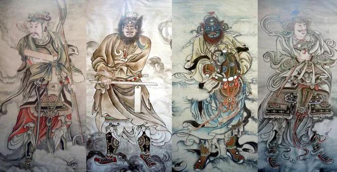 东岳大帝四大护法马灵耀华光大帝神像温琼温元帅神像