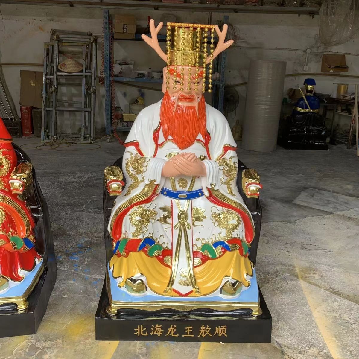 龙太子小龙女塑像龙王龙母神像四海龙王神像寺庙神像定制视频