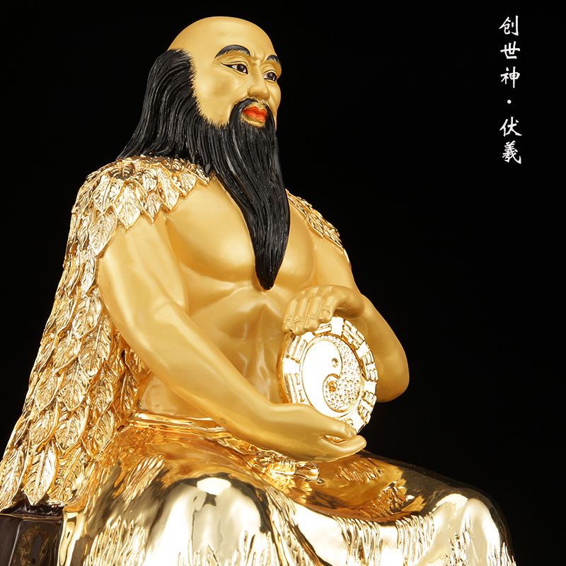 伏羲大帝神像简介八卦祖师伏羲神像元始天尊塑像盘古大帝神像