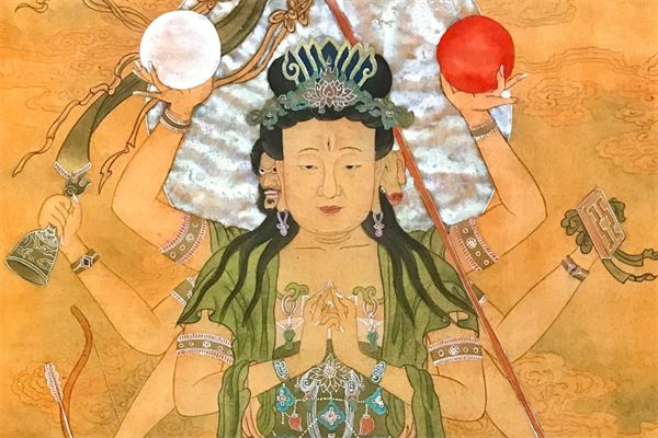 金灵圣母神像道家无当圣母神像定制三头六臂斗姆元君神像