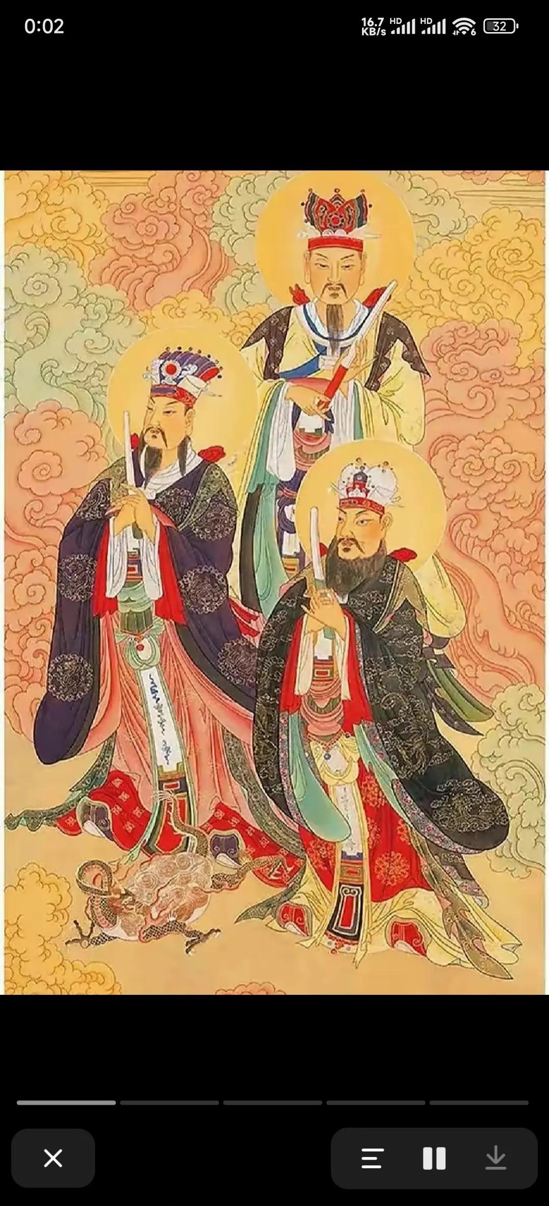【道教敬奉神灵-三官大帝佛像赐福天官神像寺庙供奉图片】