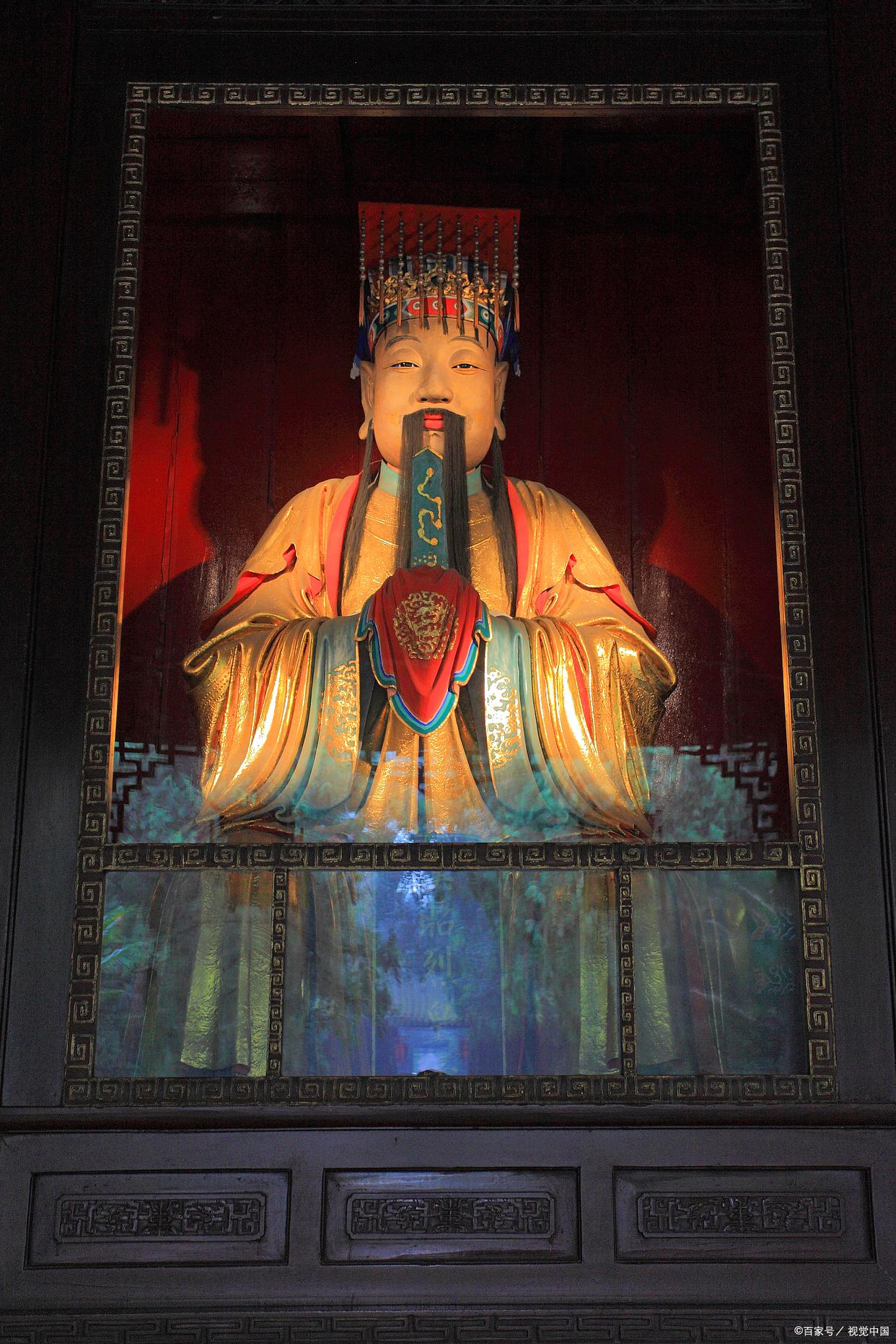 赤帝炎帝神像镇守五方五帝分别是黄帝白帝黑帝青帝神像神农氏神像