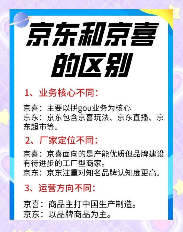 京东和京喜的差别