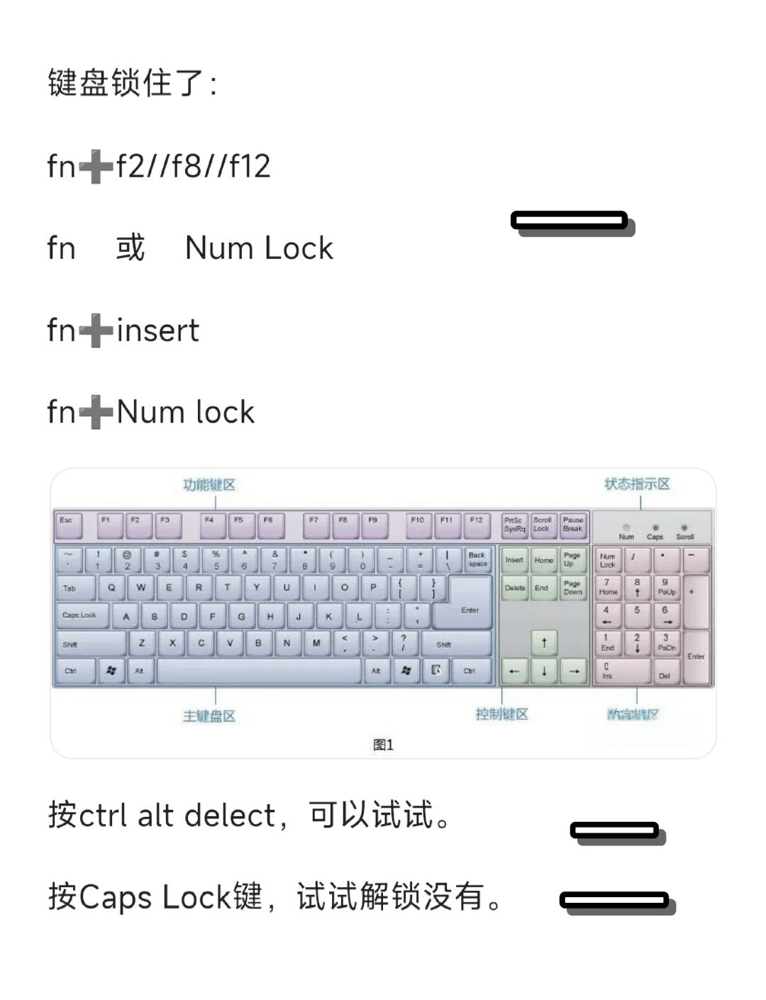 电脑键盘锁起来了怎么解