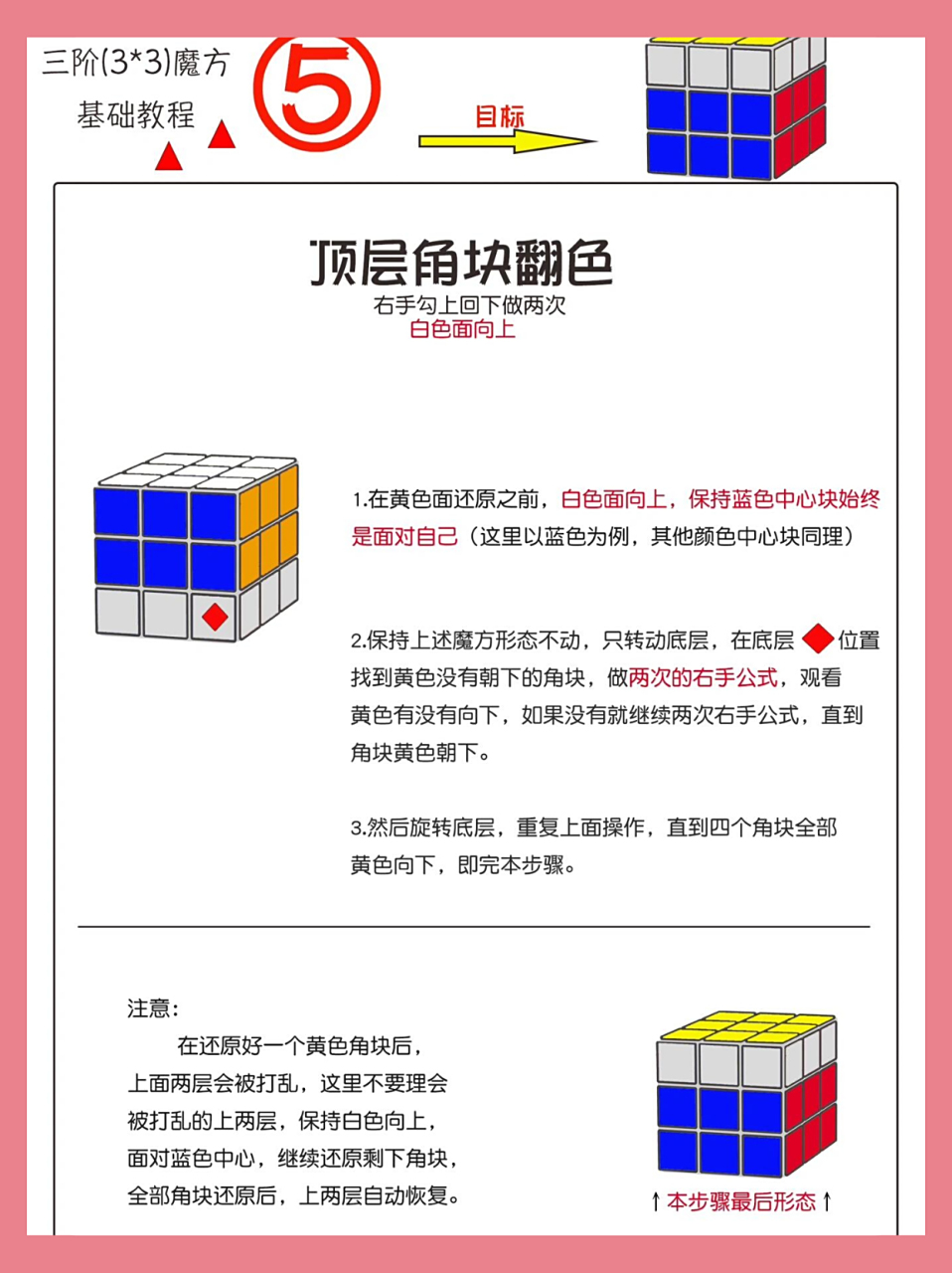 三阶魔方教程一步一步图解