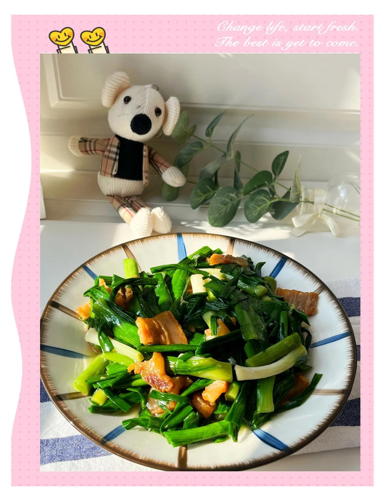 蒜台炒咸肉