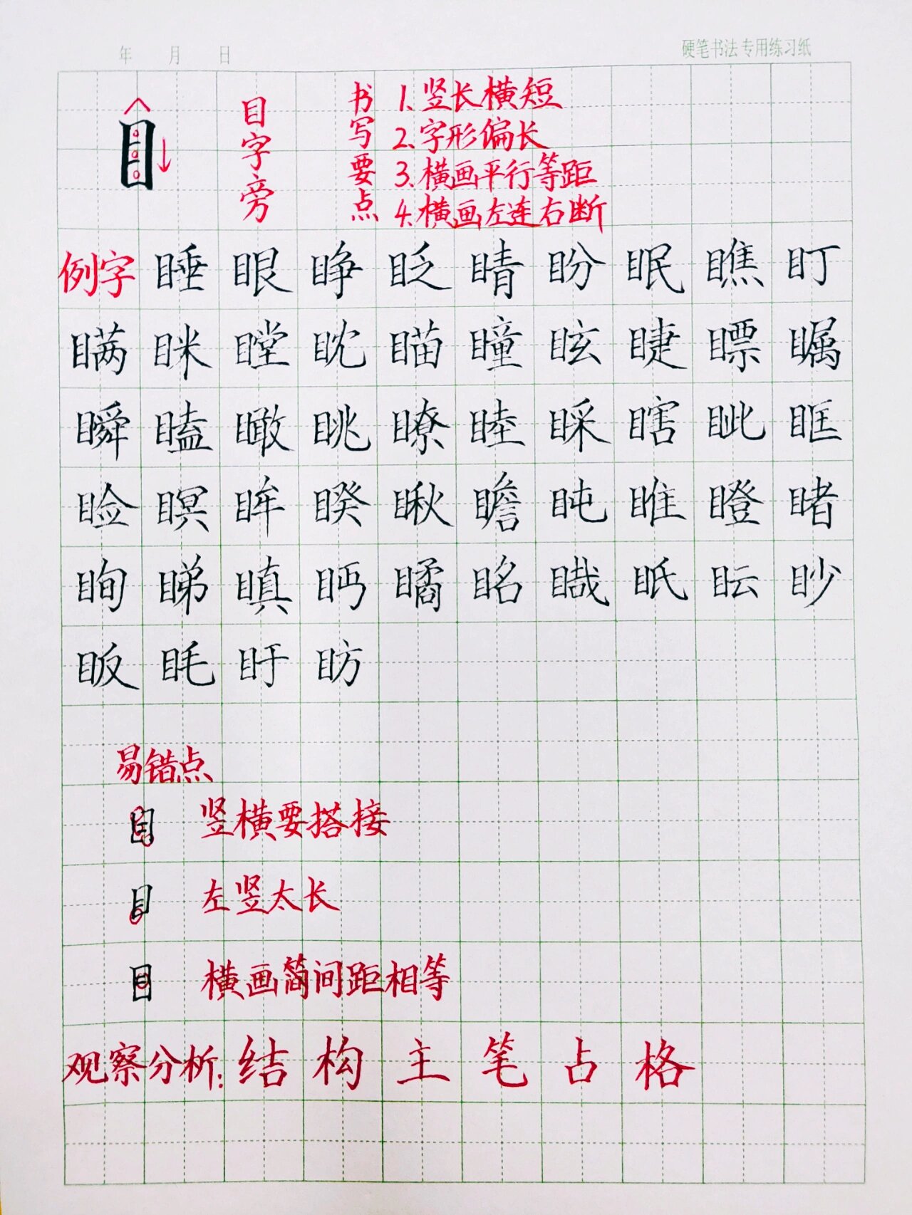 目加一笔变新字