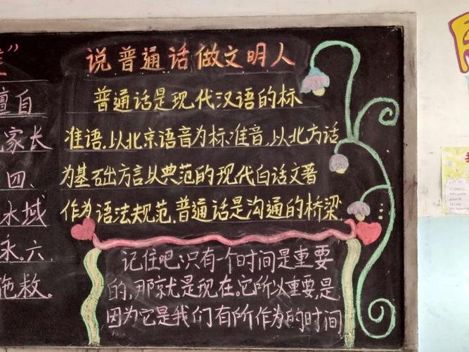 推广普通话黑板报 设计