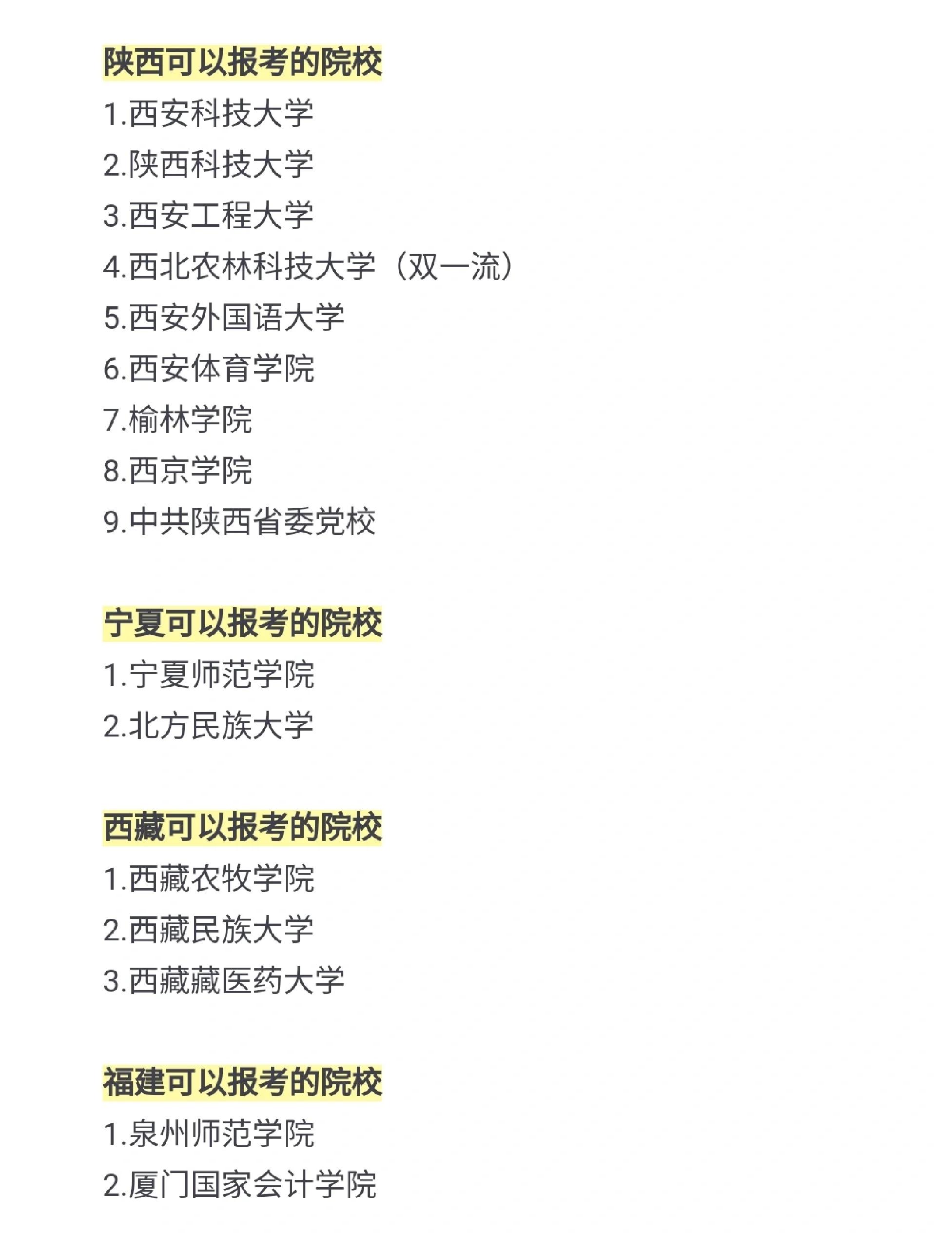 专科考研可报考的全国院校汇总