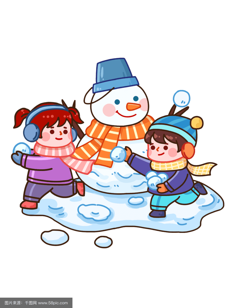 冬天打雪仗的场景