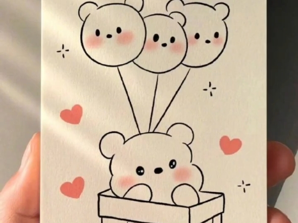 热气球,简笔画