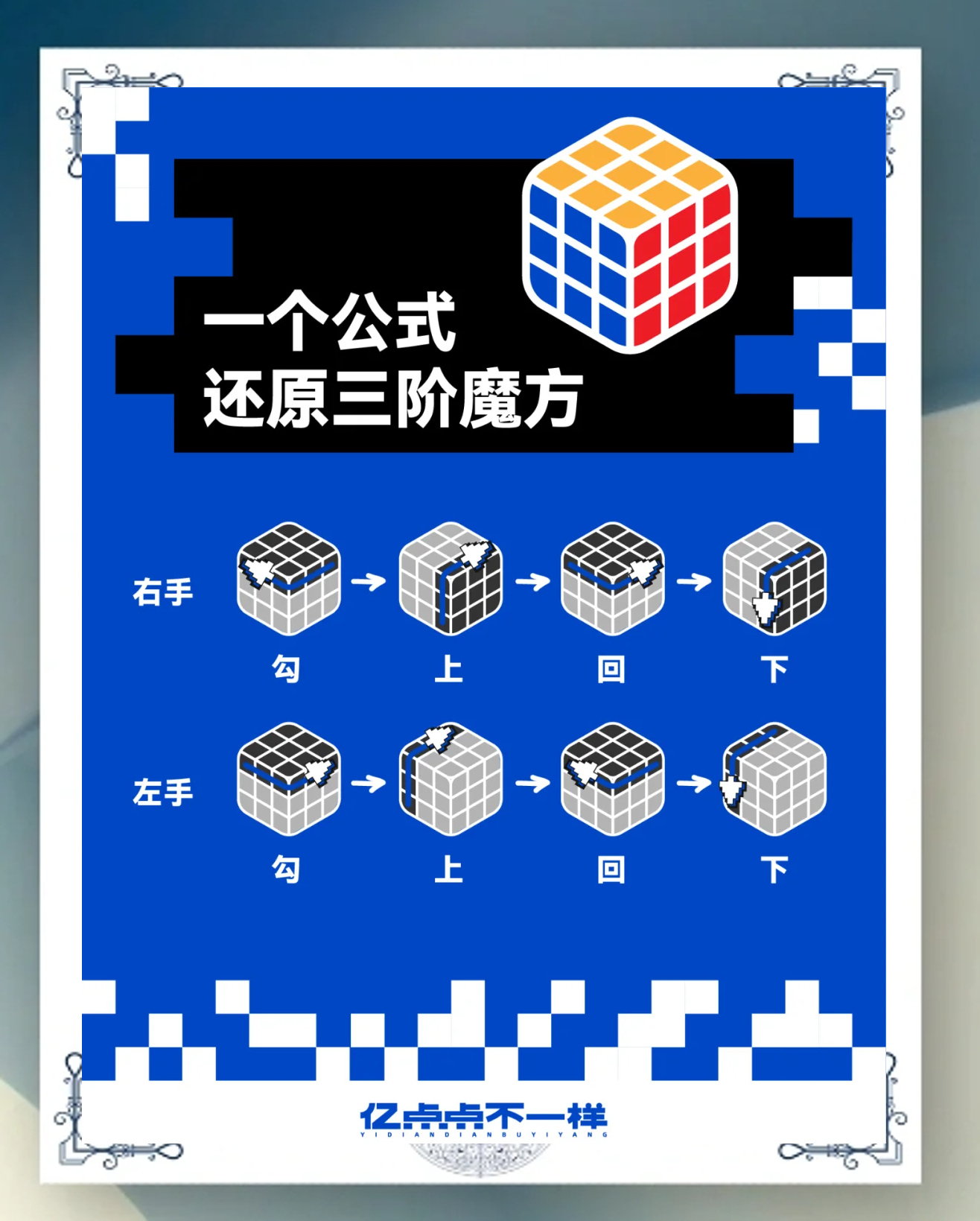 拼魔方六面口诀顺口溜