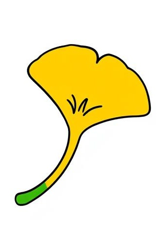 秋天银杏树叶简笔画