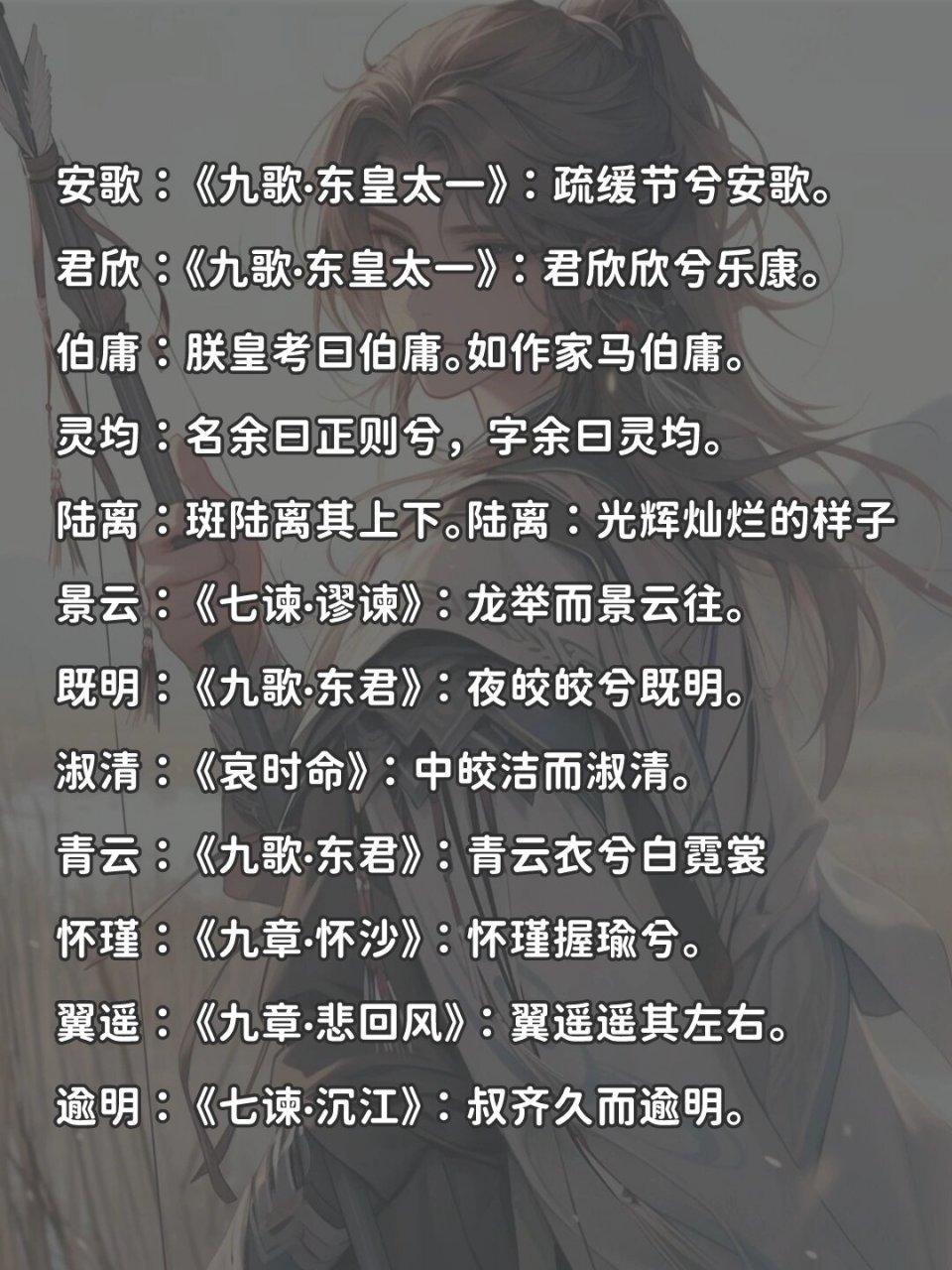男生楚辞起名