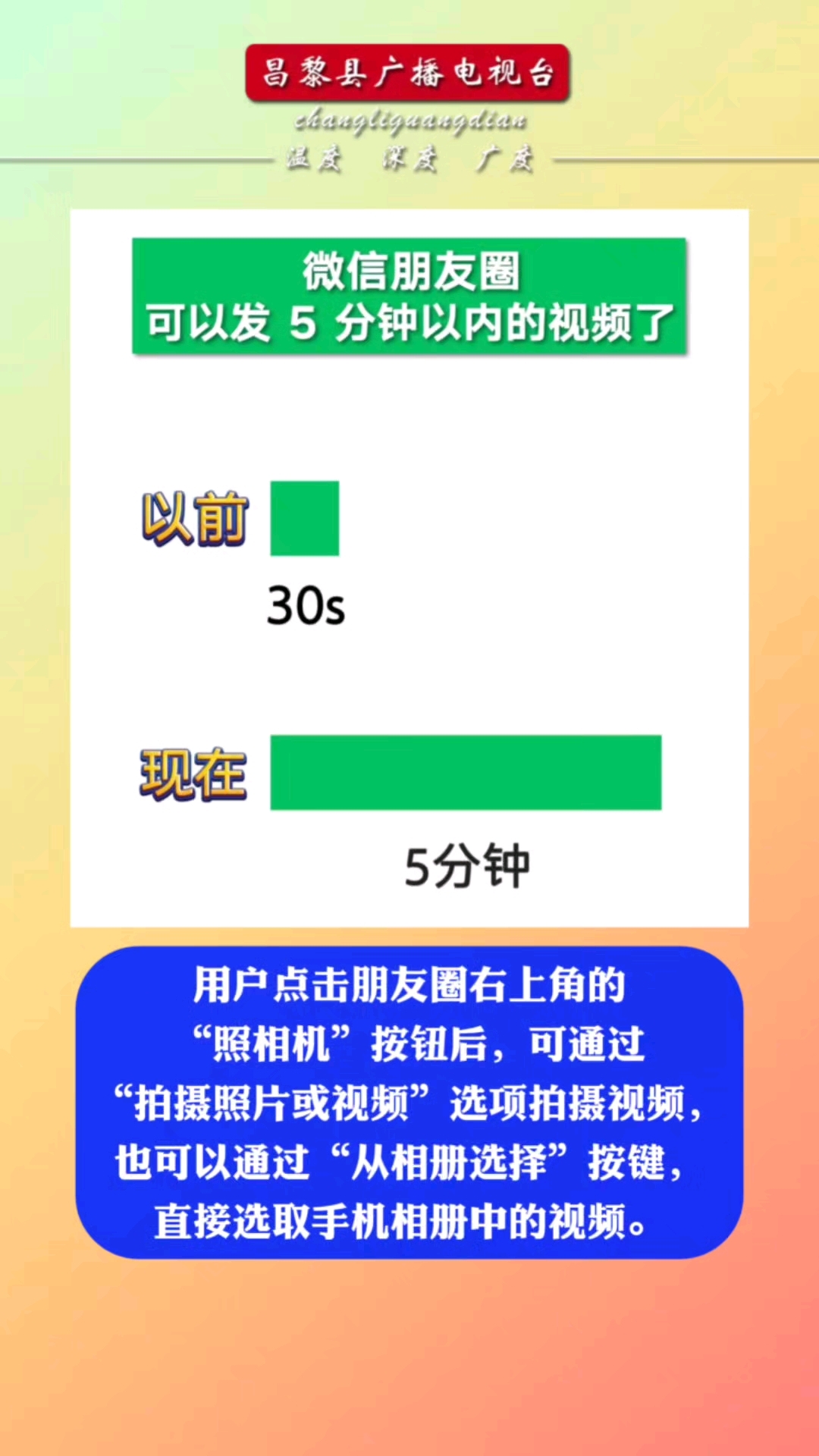 微信怎么直接发长视频在朋友圈发不出去