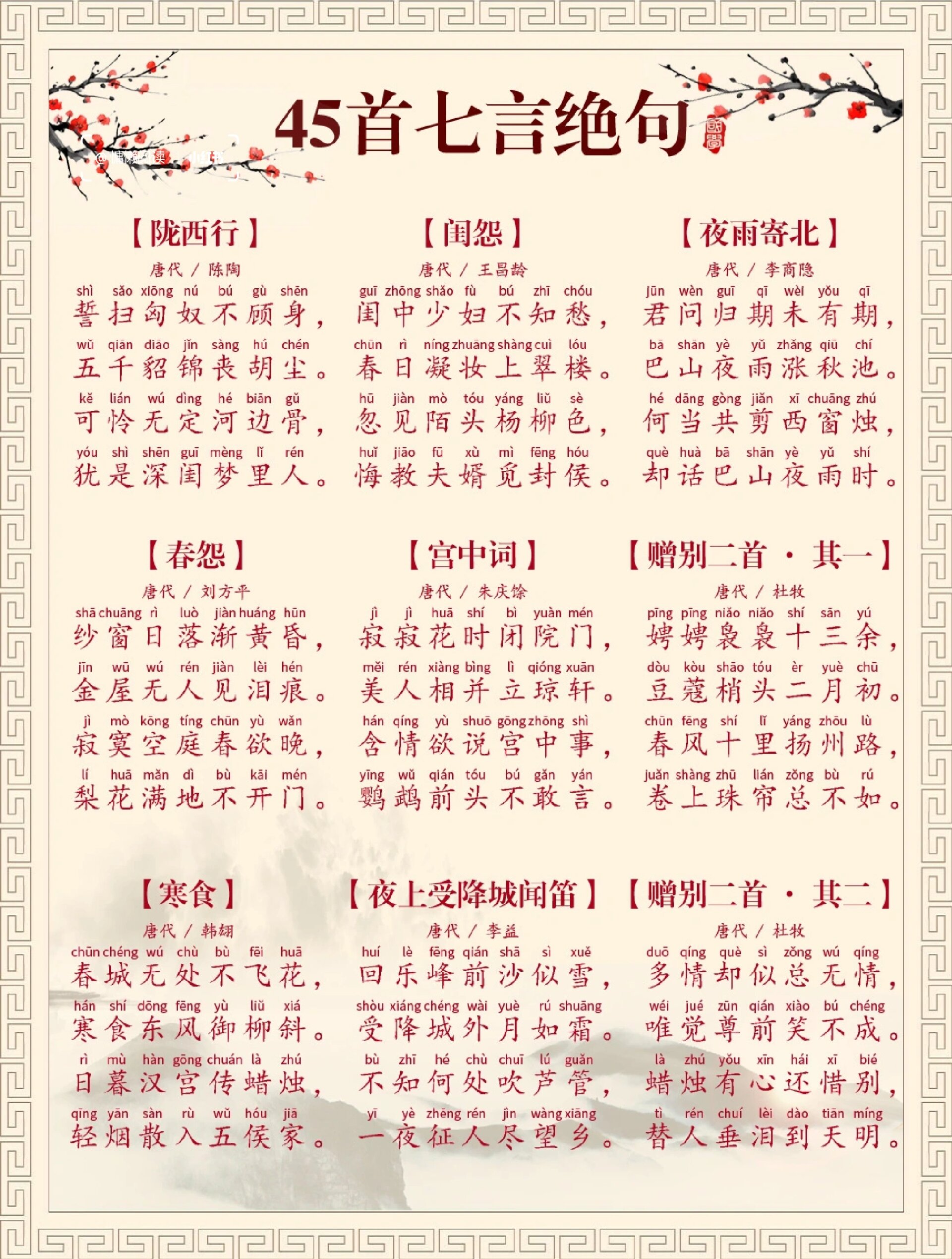 三五七言对应的数字