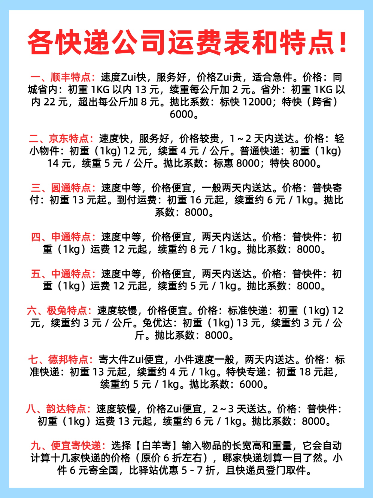 顺丰运费要多少钱