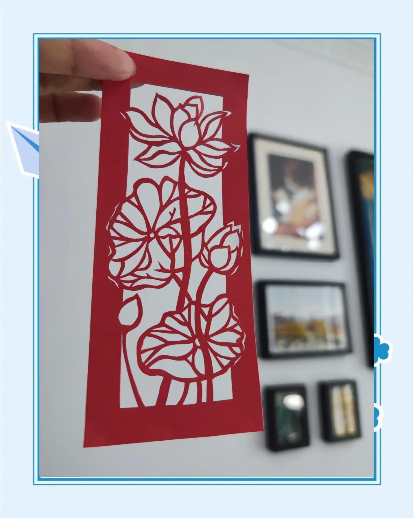 荷花剪纸教程图解步骤