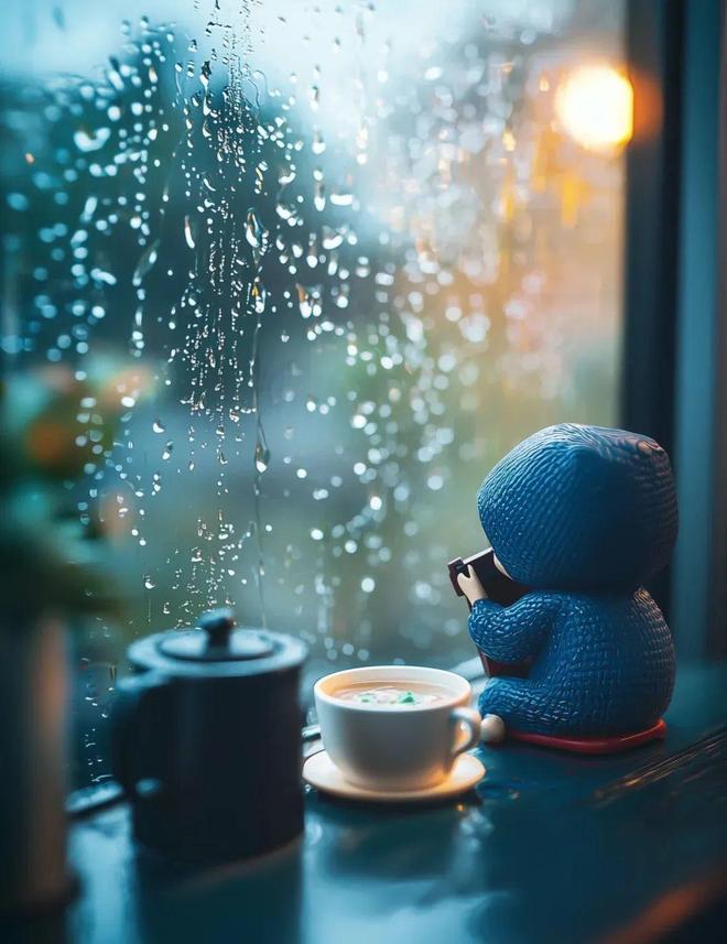 下雨天朋友圈说说配图图片