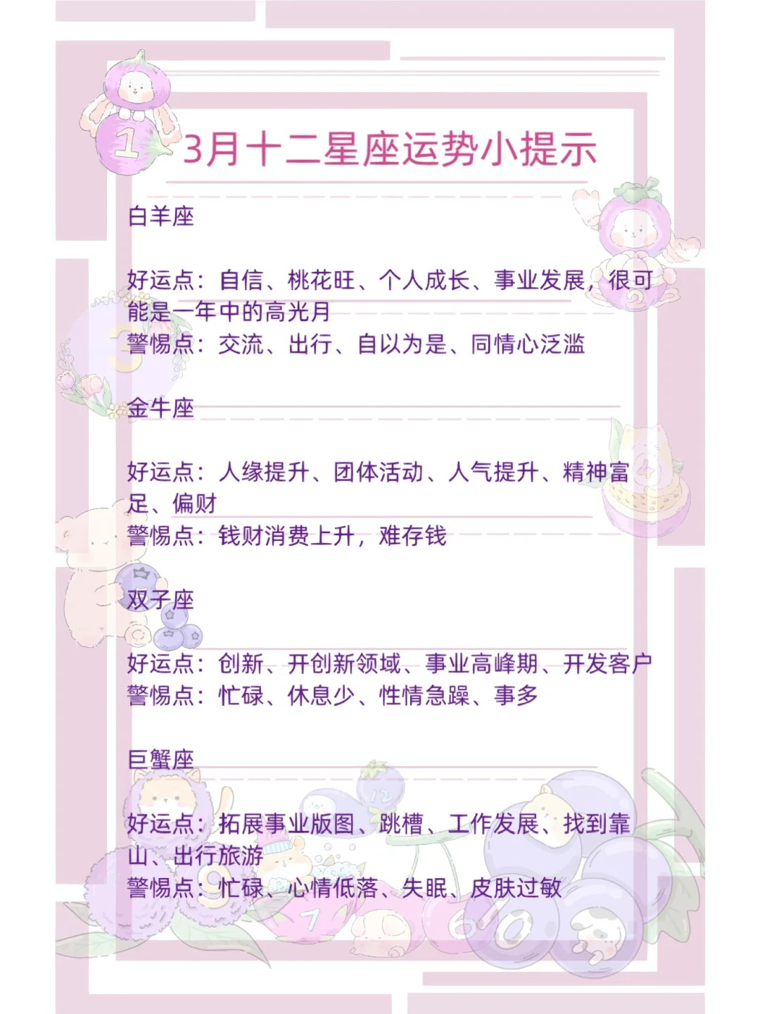 12月星座运势2024